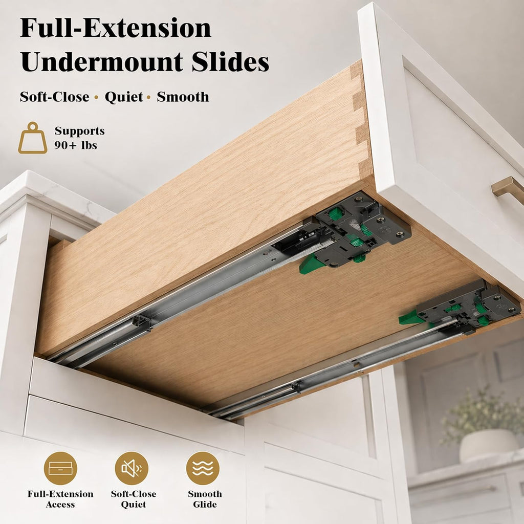 18 Inch White Shaker Kitchen Base Cabinet, RTA Plywood Box Storage with 1 Drawer & 1 Door, Solid Wood Dovetail & Soft-Close Hinges, 18" W x 24" D x 34.5" H