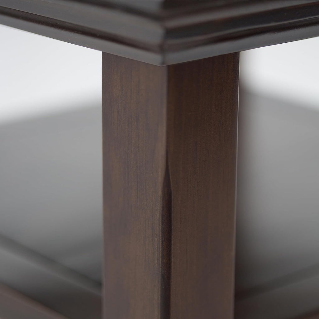 SIMPLIHOME Acadian Solid Wood 14 inch Wide Transitional-Style Narrow Side Tables in Brunette Brown for the Living Room and Bedroom (Set of 2)