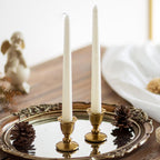 Vintage Candlestick Candle Holders Brass - Romadedi Taper Gold Candle Stick Victorian Style for Table Centerpiece Wedding Festive Christmas Mantel Decoration or Home Decor Set of 2
