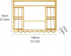 55 Inch Wine Rack Wall Mounted, 3-Tier Wall Bar Shelf with Glass Holder, Industrial Metal Wine Storage Display Rack for Home Bars or Kitchen Display, Gold