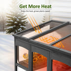 MCombo Wooden Greenhouse, Walk-in Outdoor Greenhouse with Openable Roof and Lockable Door, 0899 (Dark Grey)