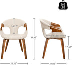 Zouron Dining Chairs Set of 2, Modern Fabric Desk Chairs with Wooden Legs, Accent Armchairs for Kitchen Dining Room, Beige Fabric