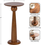 Kate and Laurel Jakob Modern Wooden Round Side Table; 12 x 24; Walnut Brown; Circle Pedestal Table for Use as Bedroom Nightstand; Indoor Plant Stand; or Decorative Living Room Table