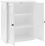 Crosley Furniture Clifton Stackable Pantry Storage Cabinet with Shelves, Kitchen, Dining, or Laundry Room, Distressed White