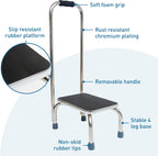 BodyMed Heavy-Duty Foot Step Stool with Handle and Non-Slip Rubber Platform for Seniors & Adults – Holds up to 300lbs, 9 ½ in. Step Up, 18”L x 11.5”W x 34”H