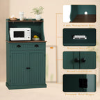 HOLTICO 54" Kitchen Pantry Storage Cabinet with Doors and Adjustable Shelves, Green Freestanding Microwave Cabinet with Drawer for Kitchen, Coffee Bar, Living Room