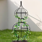 48.8"x17" Metal Obelisk Trellis for Climbing Plants | Unique Outdoor Support for Rose Bushes and Tall Vines | Durable & Weather-Resistant Garden Decor