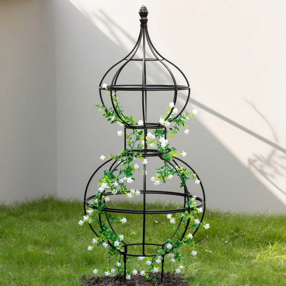 48.8"x17" Metal Obelisk Trellis for Climbing Plants | Unique Outdoor Support for Rose Bushes and Tall Vines | Durable & Weather-Resistant Garden Decor