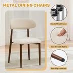 5-Piece Extendable Oval Dining Table Set, 43in-59in Wood Kitchen Table with 4 Fabric Upholstered Chairs, Modern Dining Room Set for 4 People, Walnut Finish