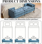 Aoiy & Wifon 64.57" W End of Bed Bench King Size, Upholstered Large Storage Ottoman Bench with Bolster Pillows & Armrest, Window Seat Bench for Living Room Bedroom, Chenille, Blue