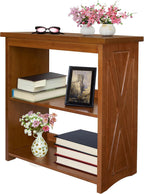 Rustic Bedside Table with Storage Shelf, Wood End Table for Bedroom & Living Room, Narrow Farmhouse Side Table, Modern Nightstand for Bedroom, Living Room and Office (Brown)