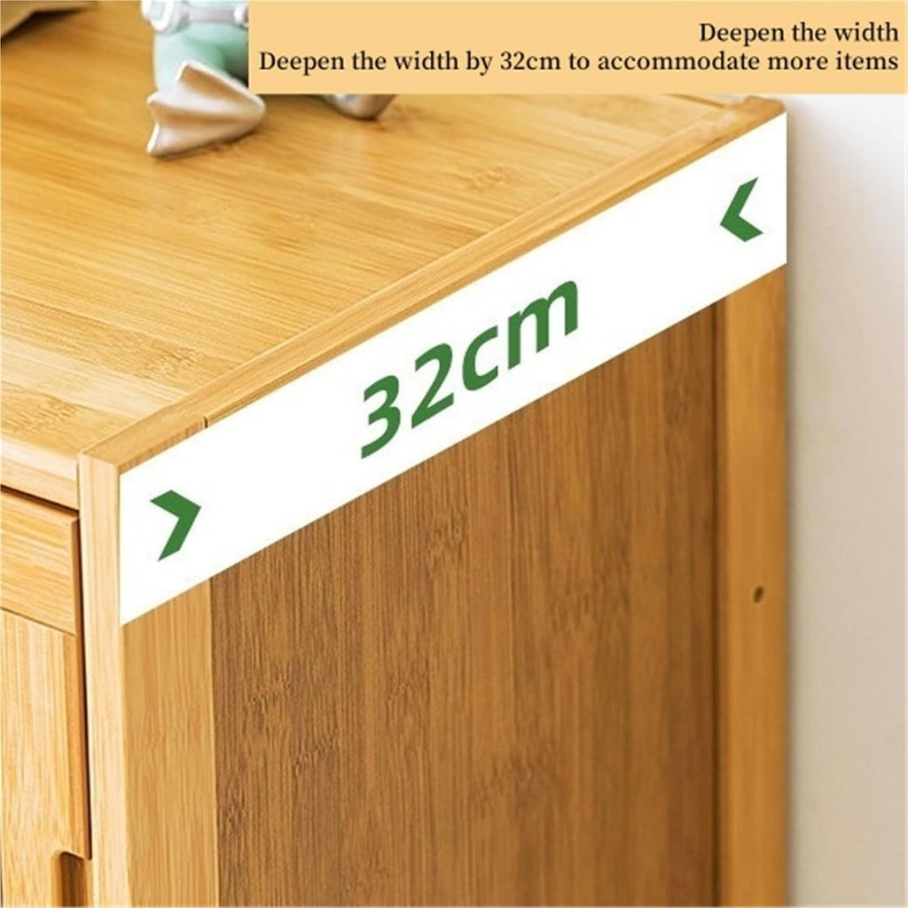 Narrow Kitchen Pantry Cabinet with Doors Storage Rack for Spices Free Standing Organizer Bamboo Storage Cabinet for Small Space Kitchen(43cm*32cm*97cm)