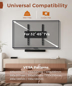 TV Wall Mount for 32-65 inch TVs, Full Motion Wall Mount TV Bracket | Articulating Dual Arms, Swivel Tilt Extension, Max VESA 400x400mm, Fits 12" 16" Wood Studs up to 77 lbs