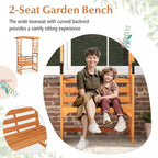 Giantex Garden Arbor with Bench - Wooden Garden Arch Trellis for Climbing Plants Vines, 2-Person Outdoor Bench, 48''W x 75''H Patio Archway for Lawn Wedding Party Ceremony Backyard Decor