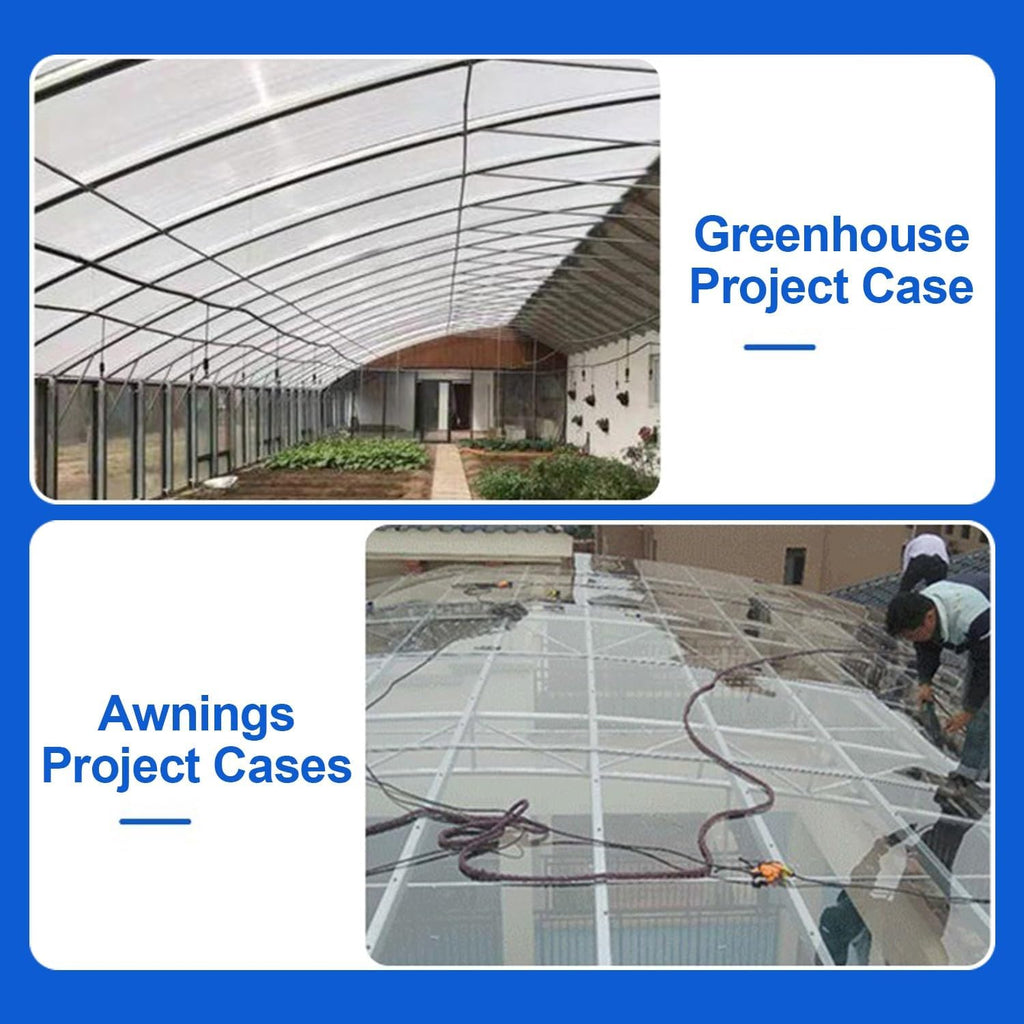 Greenhouse Panels Daylighting Roof Panels Transparent Greenhouse Panel Easy to Bend and Cut for Outdoor Gardens Greenhouses.(Blue,5.1x16.4ft)