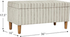 HomePop Malmo 36" Storage Bench - Gray & Cream Stripe