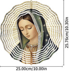 Virgin Mary Prayer Wind Spinner, Metal Wind Spinners Outdoor Indoor,Virgin Mary Hanging Garden Decor for Outside, Stainless Wind Spinners for Yard and Garden 10 inch 3D (25.76X25 CM)