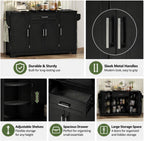 54.3 Inch Sideboard Buffet Cabinet with Storage 4 Doors 1 Drawer Melamine MDF Kitchen Storage Cabinet with Adjustable Shelves for Dining Room Living Room