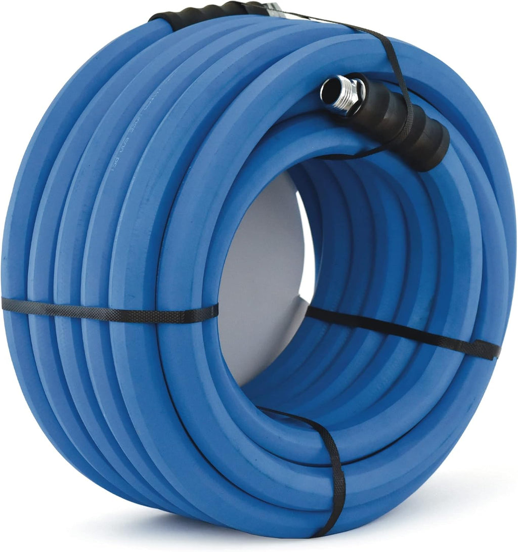 BluSeal Hot/Cold Water Rubber Garden Hose, 100% Rubber, Ultra-Light, Super Strong, 500 PSI, 50F to 190F Degrees, High Strength Polyester Braided (1" x 25')