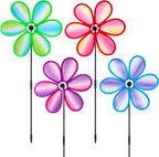 4PCS Wind Spinners for Yard and Garden 11 Inches Colorful Lawn Pinwheels Flower Wind Spinners Decorative Whirligigs Windmill Kids Toys for Garden Outdoor Decor Gifts