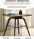 LKTART Small Dinner Table for 2, 29.5" Long Square Solid Wood Dining Table with Solid Wood Frame & Veneer Top, Compact Design with Shelf for Dinner Kitchen, Walnut