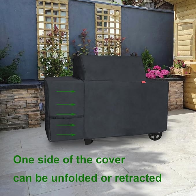 Grill Cover Fits Traeger Grills Woodridge Pro Electric Wood Pellet Grill and Smoker TFB97JLH,Outdoor Full-Length Heavy Duty Waterproof 600D Cover Compared to Traeger BAC776