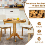 DORTALA 32" Round Dining Table, Classical Pedestal Table for 2-4 People, 32 Inch Wood Kitchen Table for Bar, Kitchen, Dining Room (Natural)