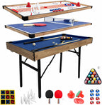 6 in 1 Multi Game Table Folding Pool Table, Billiard, Hockey, Table Tennis, Bowling, Shuffle Board and Tic Tac Toe with All Accessories