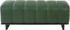 Christopher Knight Home Lamie 49.13" Faux Leather Upholstered Dining Bench, Wooden Entryway Bench, Long Sofa Footstool for Living Room, Bedroom End of Bed Bench, Green+Black