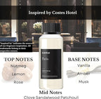 Hotel Frgarance Oil Inspired by The Hotel Costes - 120 mL 4.06 fl oz - Refill Diffuser Oil Blend Rose, Clove & Sandalwood Notes for Aromatherapy Diffusers - Paris