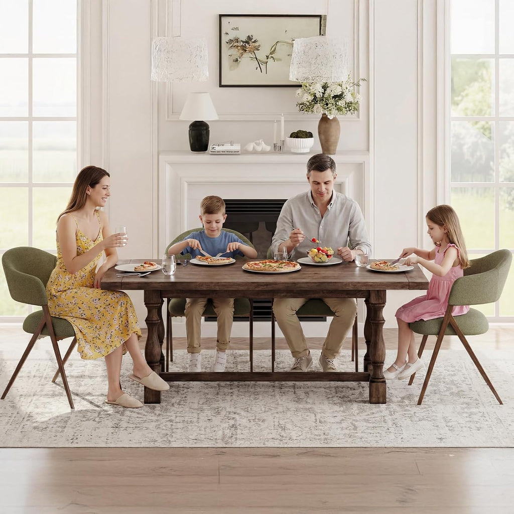 COLAMY Dining Chairs Set of 4, Modern Upholstered Dining Room Kitchen Chairs with Iron Legs, Open Back and Padded Seat, for Living Room/Restaurant/Cafe, Beige