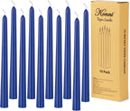 KONNI 0.87×10 Inch Blue Taper Candles, Unscented and Smokeless Tall Candlesticks, 10 Pack Tapered Candles with Cotton Wicks, Long Burning, Ideal for Weddings, Dinner Parties, and Home Décor