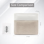 Large Fabric Storage Baskets | 50L Storage Bins, Decorative Linen Closet Baskets with Handles for Organizing, Shelf, Toys, Clothes, Home, Office, Nursery, 17x12x15Inches (Beige&White)