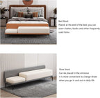 Modern End of Bed Bench Foot of Entryway Storage Ottoman Leather Entryway(Gris,90 * 40 * 52cm)