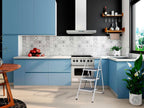 Amig - Folding Steel Stool - 3 Non-Slip Treads - Max Load 150 kg - Professional & Domestic Use - Space-Saving Design - Ideal for Small Heights, White, 103 cm, Alloy Steel