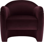 Modway Compose Barrel Chair with Performance Velvet Fabric in Mulberry – Upholstered Accent Armchair with Curved Backrest – Cozy Lounge Chair for Reading – Round Comfy Single Sofa Club Chair