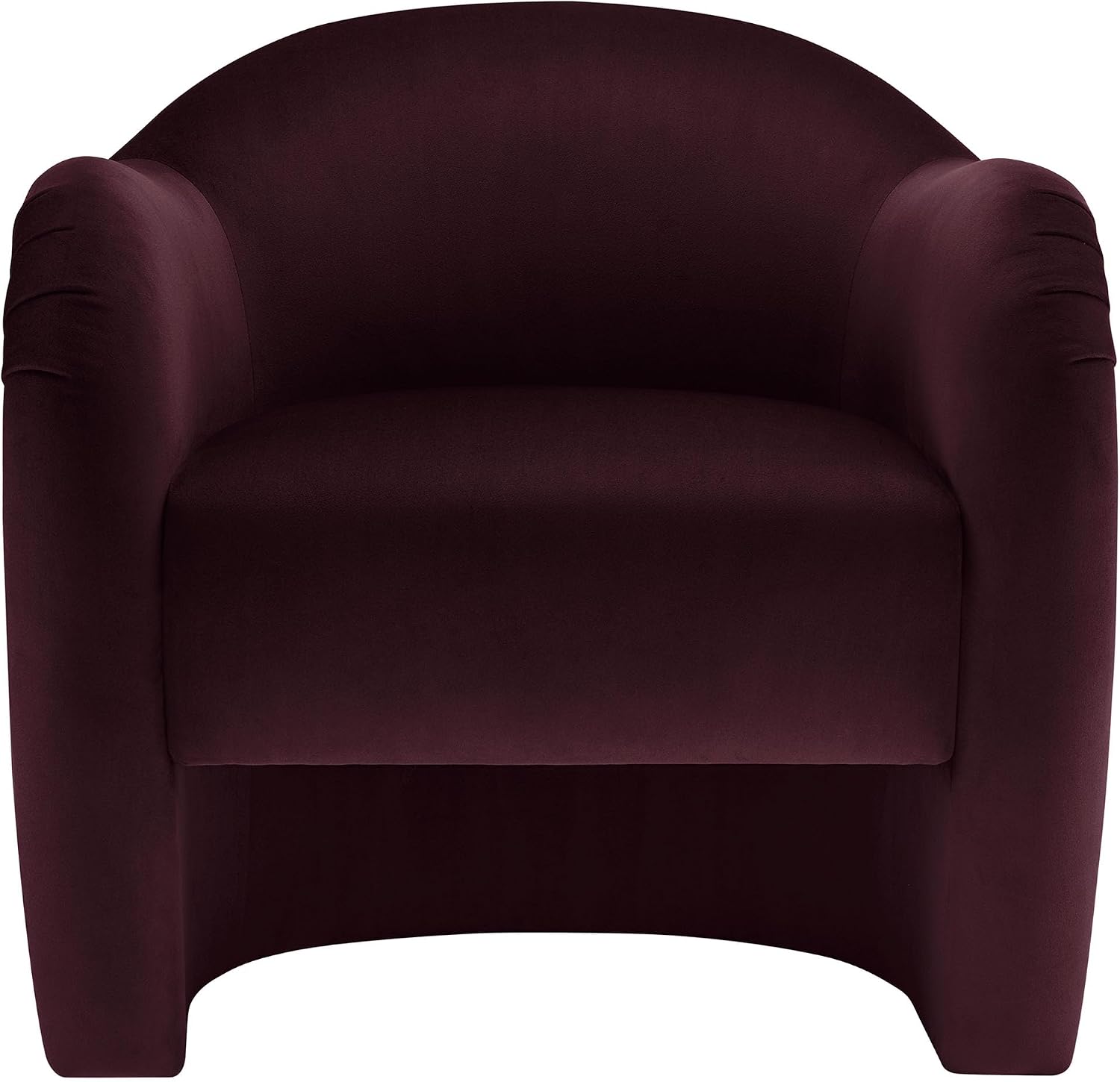 Modway Compose Barrel Chair with Performance Velvet Fabric in Mulberry – Upholstered Accent Armchair with Curved Backrest – Cozy Lounge Chair for Reading – Round Comfy Single Sofa Club Chair