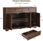ONBRILL 48 Inches Sideboard Buffet Cabinet with Storage, Brown