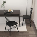 Dining Chairs Set of 4, Windsor Dining Chairs, Spindle Back Wooden Chair for Kitchen and Dining Room, Dining Room Chairs, Windsor Chairs Set (Black)