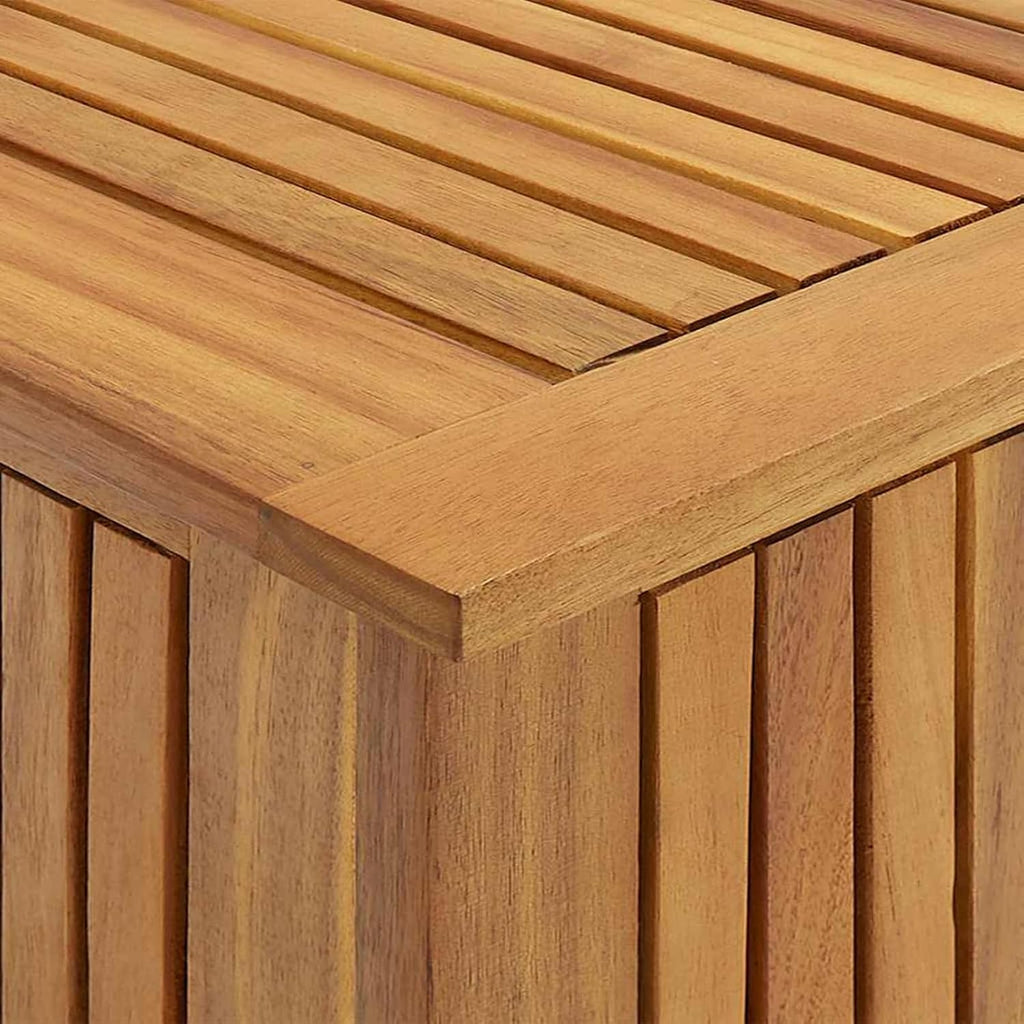 Gecheer Wooden Storage Box, Garden Storage Bench with Water-Resistant Bag, 60x50x58 cm Solid Acacia Wood Organizer for Outdoor Indoor Use