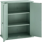 Crosley Furniture Holbrook Traditional Stackable Kitchen Storage Pantry, Accent Cabinet, Bathroom Storage, Distressed Seafoam Blue