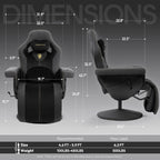 Dowinx Gaming Recliner Chair No Wheels with Footrest Shtasu Massage Lumbar | Racing Style Ergonomic High Back Recliner Heavy Duty, Wider Backrest Thick Cushion for Home Long Gaming Session BlackYellow