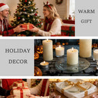 Clear Glass Candle Holder， 3" Glass Coaster Holder ，Small Round Candle Plate for Pillar Candle（3 Pack）