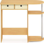 Furinno Jaya 32-Inch Oak Entryway Table with 2 Fabric Drawers, Console Table with Open Shelves, Behind Sofa Couch Tables, for Living Room, Entryway, Hallway, Beech