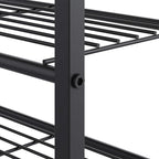 Yusong Shoe Rack Organizer, 4 Tier Industrial Shoe Storage Shelf, Narrow Sturdy Metal Shoe Shelves for Closet Entryway, Rustic Brown