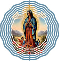 Virgin Mary Prayer Wind Spinner, Metal Wind Spinners Outdoor Indoor,Virgin Mary Hanging Garden Decor for Outside, Stainless Wind Spinners for Yard and Garden 10 inch 3D (25.76X25 CM)