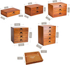5-Piece Vintage Organization and Storage Set - Single Drawer, 2-Drawer, 3-Drawer, 4-Drawer & 5-Drawer Organizer Chests - Embroidery, Sewing, Arts and Craft Journaling - Stackable Modular Storage