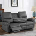 Reclining Sofa, Power Reclining Sofa with Drop-Down Table & Cup Holders, Modern 3 Seat Power Reclining Couch, Wall Hugger Sofa Recliner for Living Room Furniture Sets(Dark Gray)