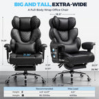 GTPLAYER Big and Tall Gaming Chair Ergonomic Heavy Duty Office Chair Racing Seat with Adjustable Lumbar Pillow Footrest 150° Reclining Thickened Armrests Breathable Mesh for Esports/PC Gaming