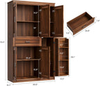 Garvee 70" Tall Kitchen Pantry Storage Cabinet, Modern Kitchen Hutch Cabinet with Doors and Shelves, Freestanding Food Pantry with Large Storage Drawer for Dining Room and Household Organization